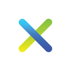Alphabet letter x gradient logo icon symbol vector illustration eps 
