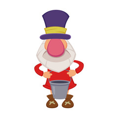 Gnome cartoon character vector illustration. Cartoon drawing of funny gnome for farmhouse isolated on white background. Autumn or fall, Thanksgiving, harvest concept