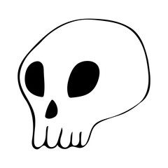 Skull doodle, vector illustration, Halloween, hand drawn