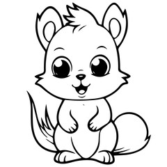 Happy Squirell vector illustration hand drawn in doodle style