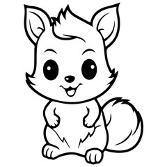 Fototapeta premium Happy squirell vector illustration hand drawn in doodle style