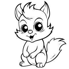 Happy squirell vector illustration hand drawn in doodle style