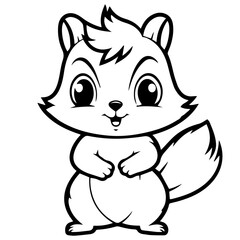 Happy squirell vector illustration hand drawn in doodle style