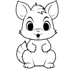 Happy Squirell vector illustration hand drawn in doodle style