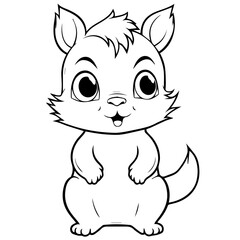 Obraz premium Happy Squirell vector illustration hand drawn in doodle style