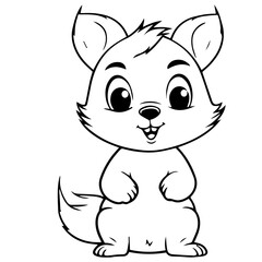 Fototapeta premium Happy squirell vector illustration hand drawn in doodle style