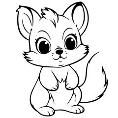 Happy squirell vector illustration hand drawn in doodle style
