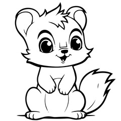 Happy Squirell vector illustration hand drawn in doodle style