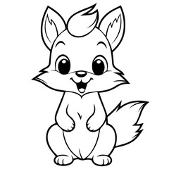 Happy Squirell vector illustration hand drawn in doodle style