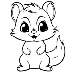 Happy Squirell vector illustration hand drawn in doodle style