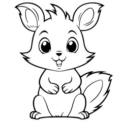 Happy squirell vector illustration hand drawn in doodle style