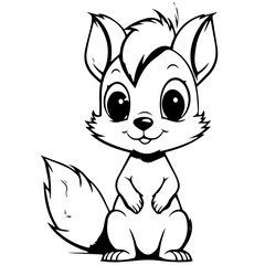 Happy Squirell vector illustration hand drawn in doodle style