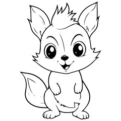 Happy Squirell vector illustration hand drawn in doodle style