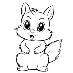 Happy squirell vector illustration hand drawn in doodle style