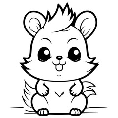 Happy squirell vector illustration hand drawn in doodle style