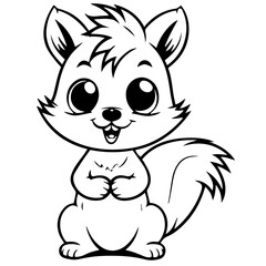 Fototapeta premium Happy squirell vector illustration hand drawn in doodle style