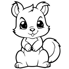 Fototapeta premium Happy Squirell vector illustration hand drawn in doodle style