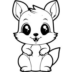 Fototapeta premium Happy squirell vector illustration hand drawn in doodle style