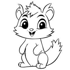 Happy squirell vector illustration hand drawn in doodle style