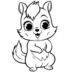Happy squirell vector illustration hand drawn in doodle style