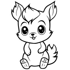 Happy squirell vector illustration hand drawn in doodle style