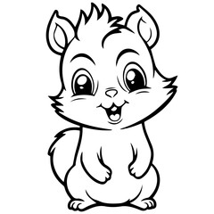 Happy squirell vector illustration hand drawn in doodle style