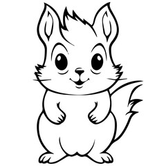 Happy squirell vector illustration hand drawn in doodle style