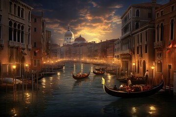Dusk Serenades on Venice's Grand Canal
