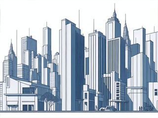 Fototapeta na wymiar Modern city landscape. AI generated illustration