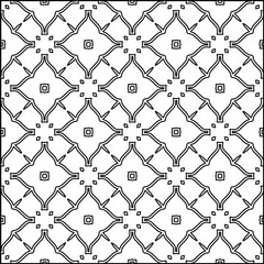 Abstract background with figures from lines. black and white pattern for web page, textures, card, poster, fabric, textile. Monochrome graphic repeating design.
