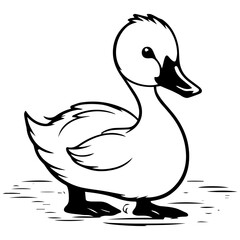 Swan silhouette. Vector illustration
