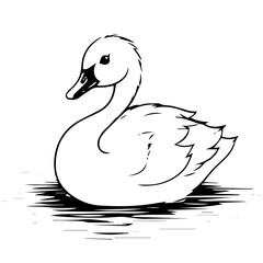 Swan silhouette. Vector illustration