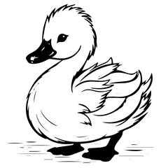 Swan silhouette. Vector illustration