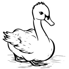 Swan silhouette. Vector illustration