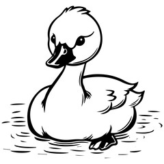 Swan silhouette. Vector illustration