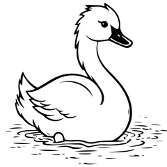 Swan silhouette. Vector illustration