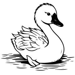 Swan silhouette. Vector illustration