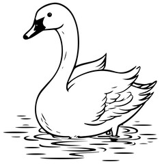 Swan silhouette. Vector illustration