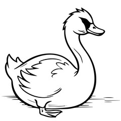 Obraz premium Swan silhouette. Vector illustration