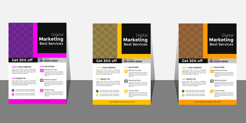 Marketing business information corporate simple advertising professional flyer design