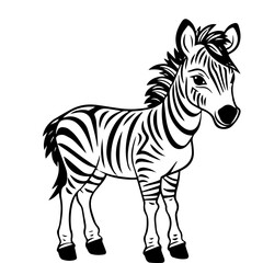 Fototapeta premium Hand drawn vector coloring page of cartoonish Zebra