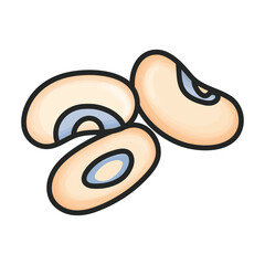 Beans vector color icon. Vector illustration bean on white background. Isolated color illustration icon of beans .