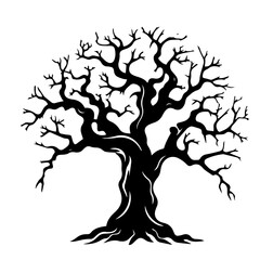 creepy tree silhouette illustration