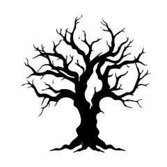 creepy tree silhouette illustration