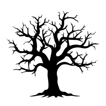 creepy tree silhouette illustration