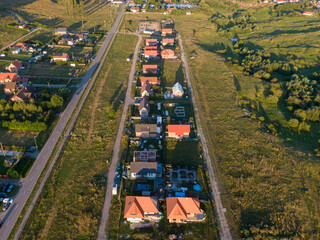Residential area in Romania shot from above 
