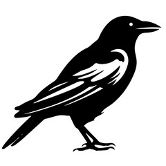 raven silhouette Flat Icon vector illustration Clipart