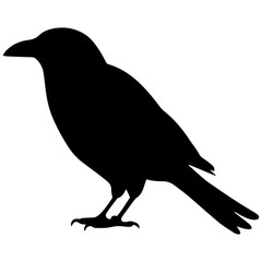 raven silhouette Flat Icon vector illustration Clipart