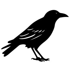 raven silhouette Flat Icon vector illustration Clipart