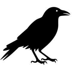 raven silhouette Flat Icon vector illustration Clipart